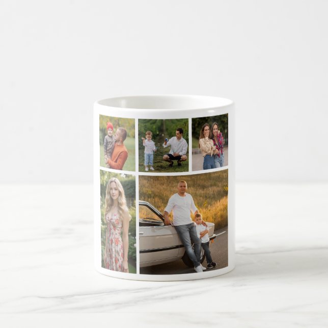 Caneca De Café Crie sua própria colagem de fotos (Centro)