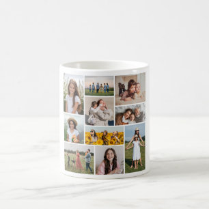 Caneca De Café Crie sua própria colagem de fotos