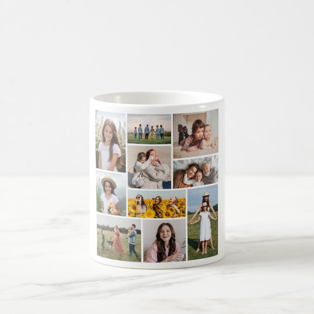Caneca De Café Crie sua própria colagem de fotos (Centro)