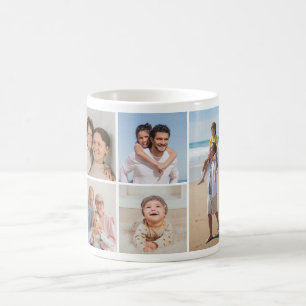 Caneca De Café Crie sua própria colagem de fotos
