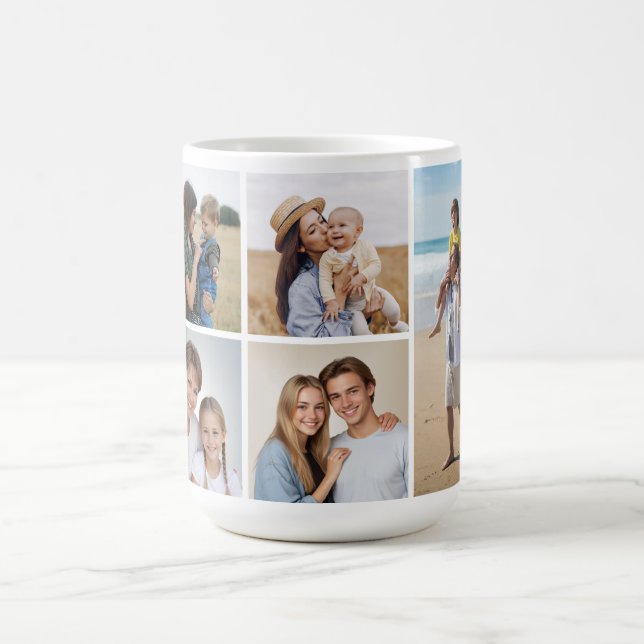 Caneca De Café Crie sua própria colagem de fotos (Centro)