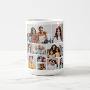 Caneca De Café Crie sua própria colagem de fotos