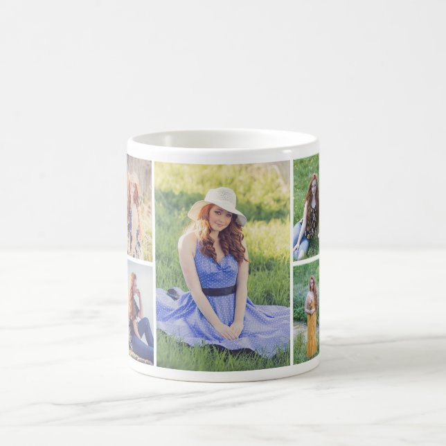 Caneca De Café Crie sua própria colagem de fotos (Centro)