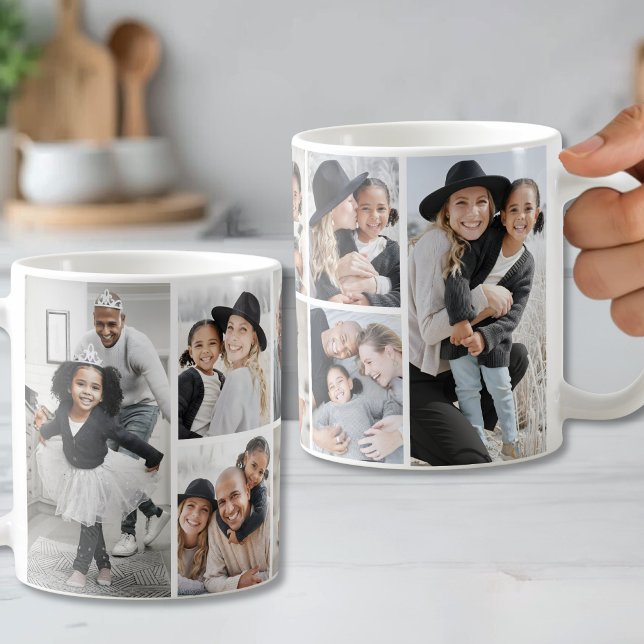 Caneca De Café Crie Sua Própria Colagem de Fotos (Create Your Own Photo Collage Coffee Mug)