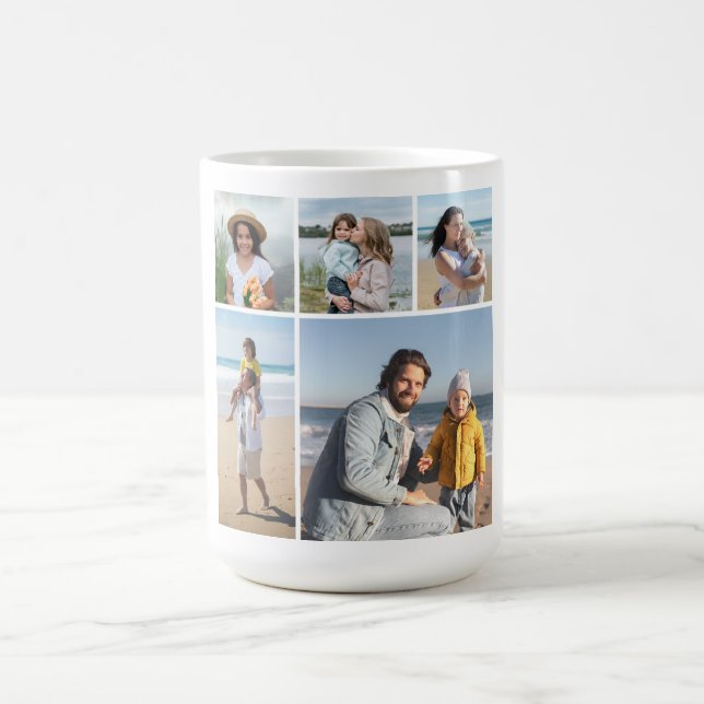 Caneca De Café Crie sua própria colagem de fotos (Centro)