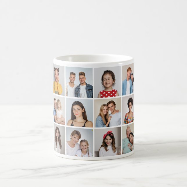 Caneca De Café Crie Sua Própria Colagem De Fotos 12 (Centro)