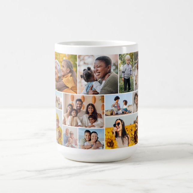 Caneca De Café Crie Sua Própria Colagem De Fotos 12 (Centro)