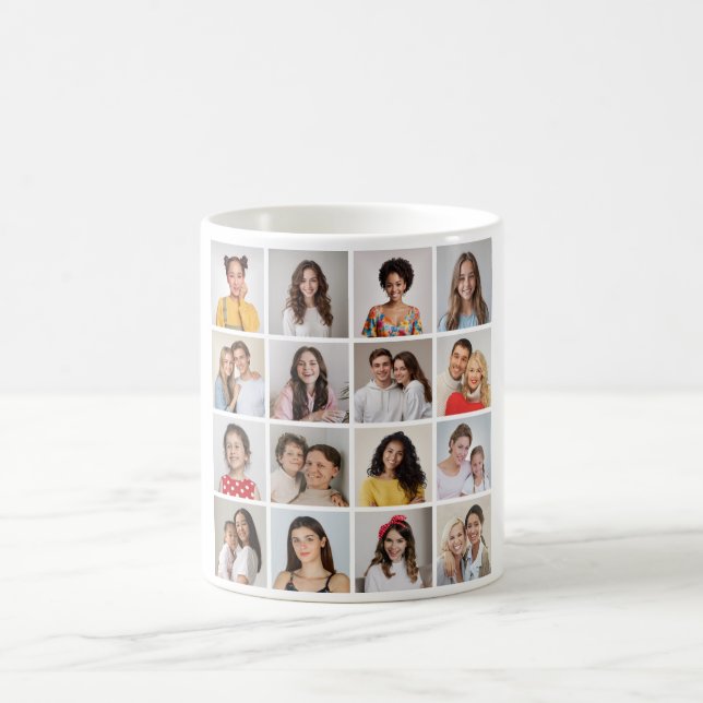 Caneca De Café Crie Sua Própria Colagem De Fotos 16 (Centro)