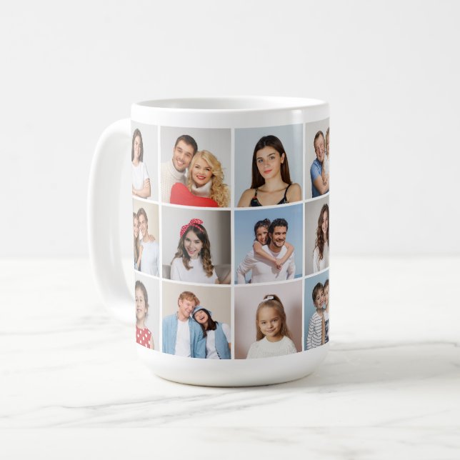 Caneca De Café Crie Sua Própria Colagem De Fotos 18 (Frente Esquerda)
