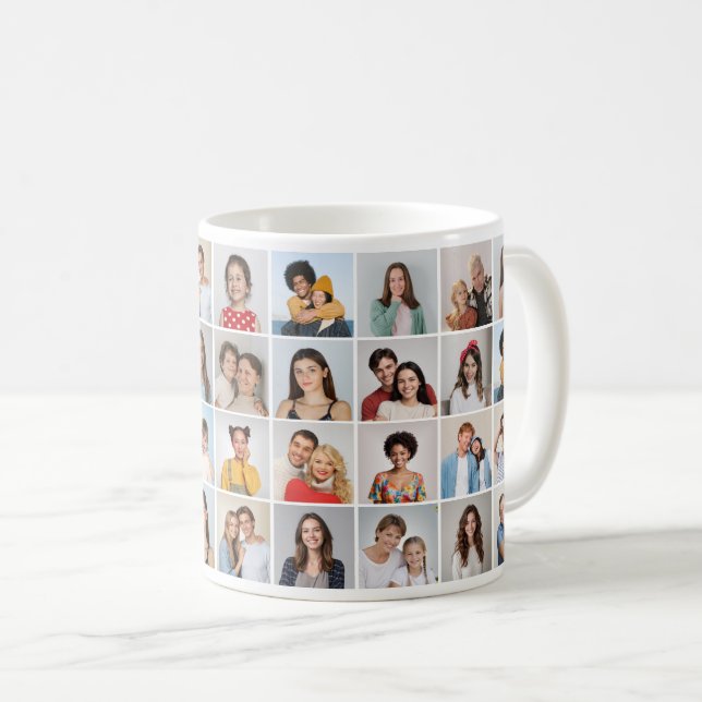 Caneca De Café Crie Sua Própria Colagem De Fotos 36 (Frente Esquerda)