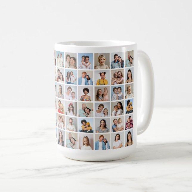 Caneca De Café Crie sua própria colagem de fotos 60 (Frente Esquerda)