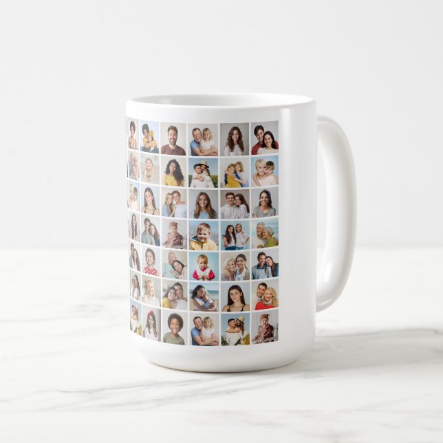 Caneca De Café Crie Sua Própria Colagem De Fotos 63 (Frente Esquerda)