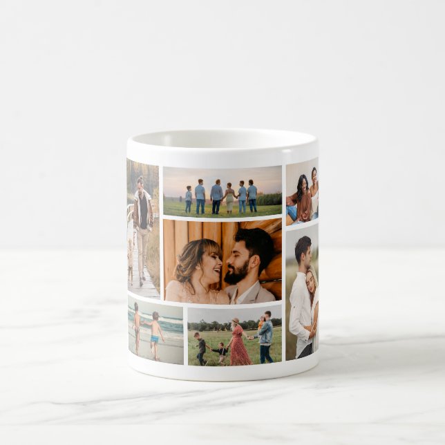 Caneca De Café Crie sua própria colagem de fotos 7 (Centro)