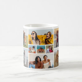 Caneca De Café Crie sua própria colagem de fotos de 9