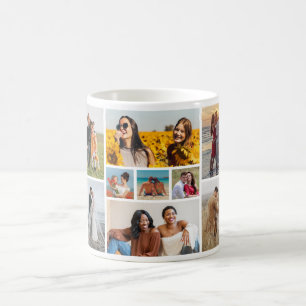 Caneca De Café Crie sua própria colagem de fotos de 9