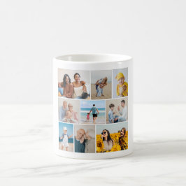 Caneca De Café Crie sua própria colagem de fotos de 9