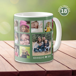 Caneca De Café Crie Sua Própria Colagem de Fotos de Família 18 Ve