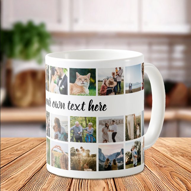 Caneca De Café Crie sua própria colagem de fotos personalizada (Criador carregado)