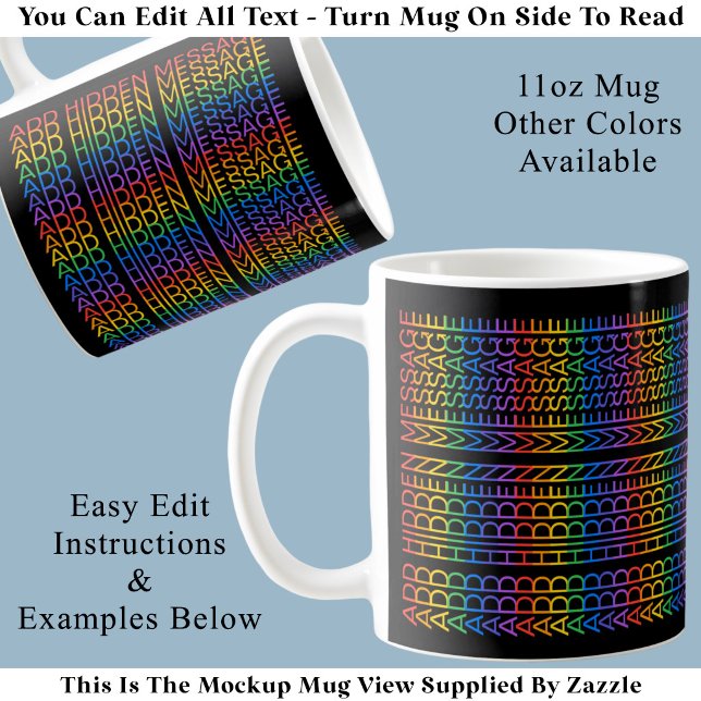 Caneca De Café Crie Sua Própria Diversão de Mensagem Oculta Arco- (Criador carregado)