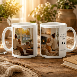 Caneca De Café Crie sua própria foto Casa é onde meu cachorro est