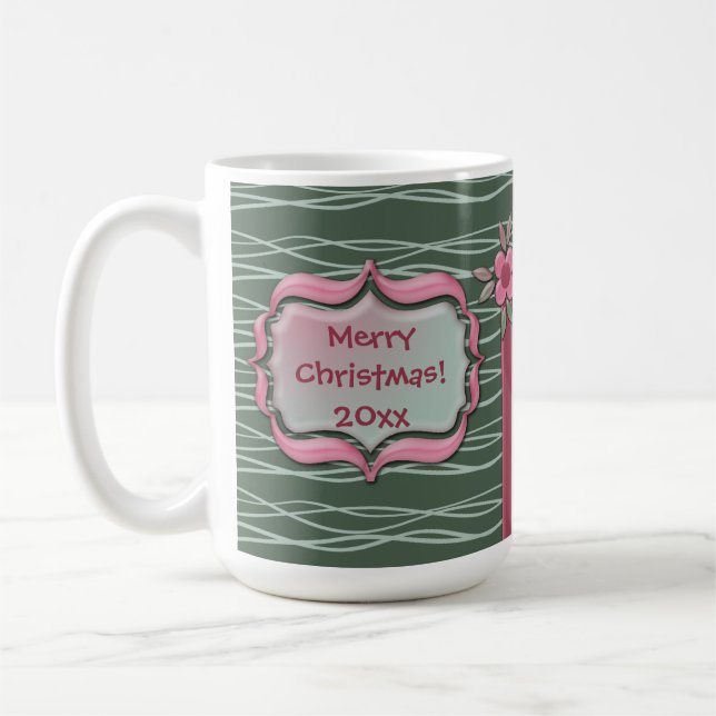 Caneca De Café Crie sua própria foto da família de Natal (Esquerda)