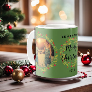 Caneca De Café Crie sua própria foto da família Feliz Natal