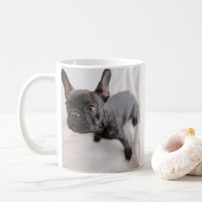 Caneca De Café Crie Sua Própria Foto de Animal de Estimação  (Com Donut)