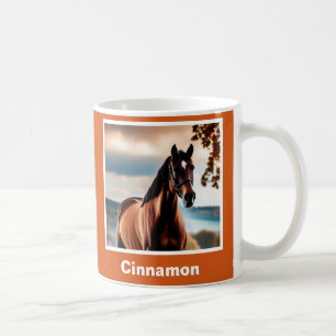 Caneca De Café Crie Sua Própria Foto de Cavalo Personalizada e El