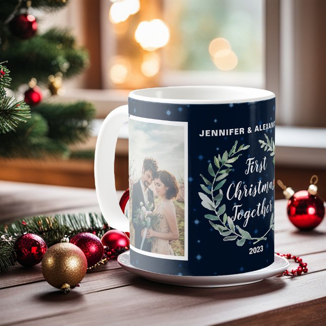 Caneca De Café Crie sua própria foto do Primeiro Natal juntos (Create your own First christmas together photo Coffee Mug.)