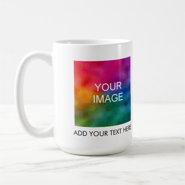 Caneca De Café Crie sua própria imagem Adicionar imagem Texto do  (Esquerda)