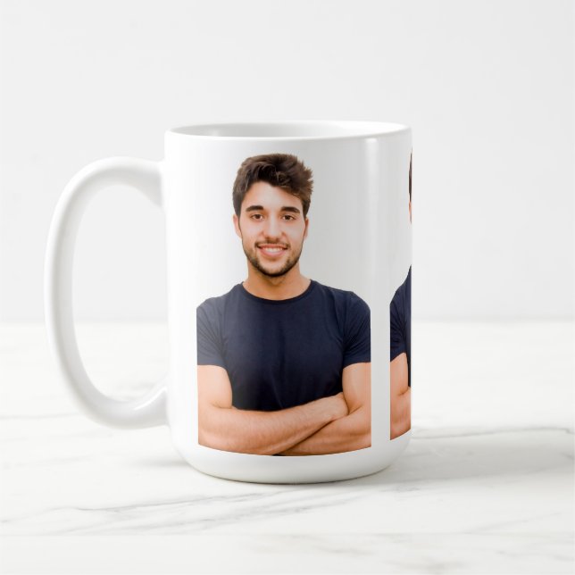 Caneca De Café Crie sua Própria Imagem Personalizada com 3 Fotos (Esquerda)