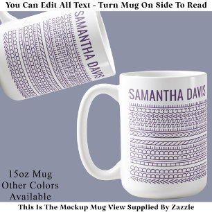 Caneca De Café Crie Sua Própria Mensagem Oculta e Nome Longo 151P