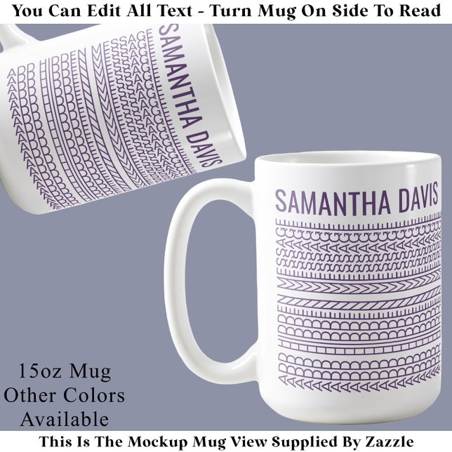 Caneca De Café Crie Sua Própria Mensagem Oculta e Nome Longo 151P (Criador carregado)