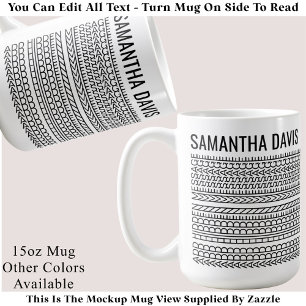 Caneca De Café Crie Sua Própria Mensagem Oculta Longa e Nome 151B