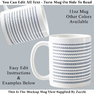 Caneca De Café Crie Sua Própria Mensagem Oculta Minimalista Moder