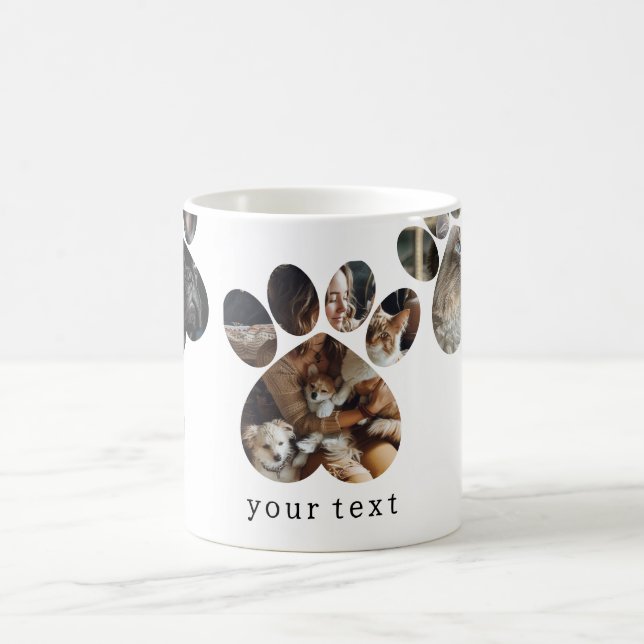 Caneca De Café Crie Sua Trendência Personalizada De Cães De Gato  (Centro)
