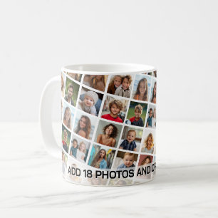 Caneca De Café Crie um Padrão de Colagem de Fotos Personalizado -
