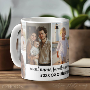 Caneca De Café Crie uma Colagem de Fotos Personalizada com 7 Foto