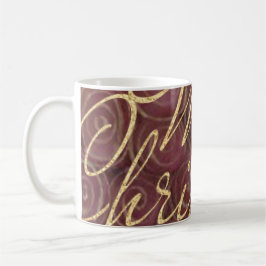 Caneca De Café Crimson de Natal e Dourado