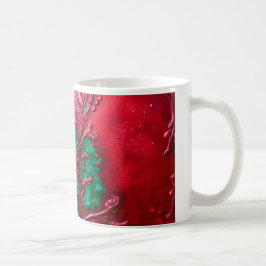 Caneca De Café Crimson e Emerald em uma Canvas esbranquiçada