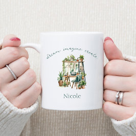 Caneca De Café Crio de Imaginação do Sonho de Cotação Motivaciona