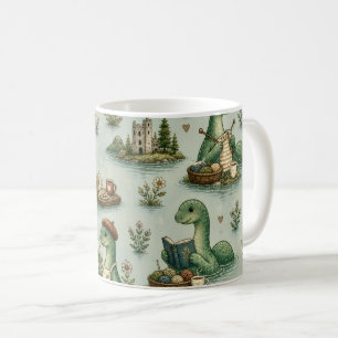 Caneca De Café Críptidos Aconchegantes Nessie Monstro do Lago Nes