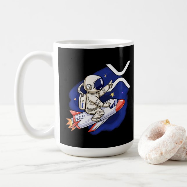 Caneca De Café Criptomoeda de réplica - Astronauta XRP (Com Donut)