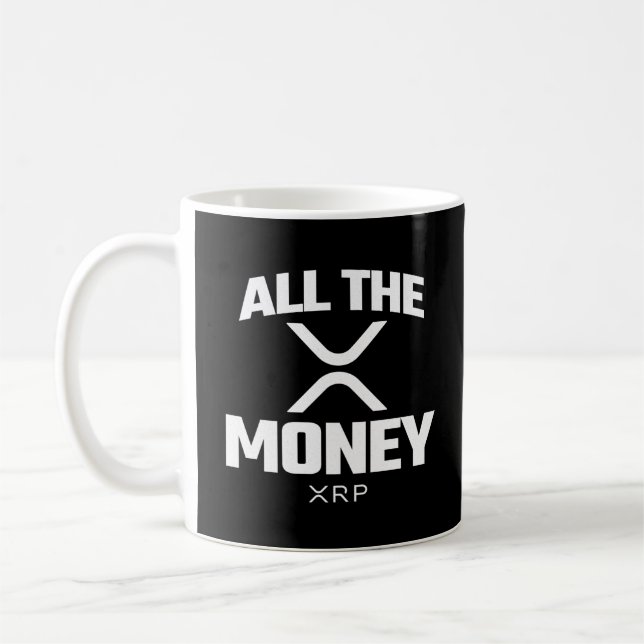 Caneca De Café Criptomoeda Meme XRP Cotações De Todo O Dinheiro (Esquerda)
