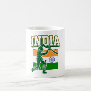 Caneca De Café Críquete da Índia com Presente de Bandeira da Índi