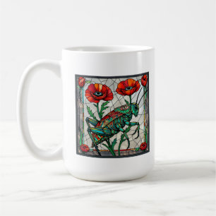 Caneca De Café Críquete de gafanhoto colorido de papoila