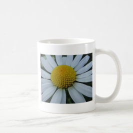 Caneca De Café Crisântemo branco com centro amarelo