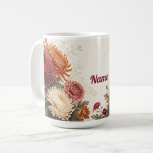 Caneca De Café Crisântemo Personalizado Flor de Nascimento de Nov