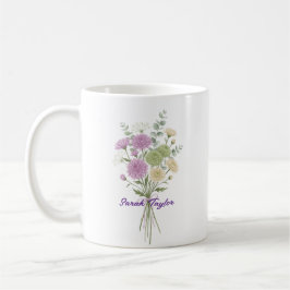 Caneca De Café Crisântemo Personalizado Flor de Nascimento Person