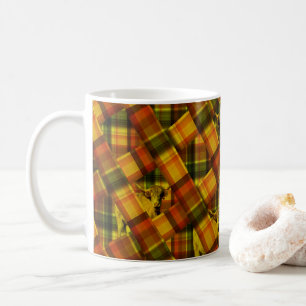 Caneca De Café Crisscross Highland Cow Em Tartan,